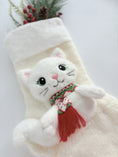 Load image into Gallery viewer, Christmas Stockings with 3D Plush Animal Characters (Red or White - Kitty the Cat Stocking) | EliEla Toys