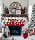 Load image into Gallery viewer, Set of 6 Christmas Stockings with 3D Plush Animal Characters (White or Red) — Family Bundle
