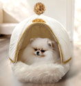 Load image into Gallery viewer, Small Dog Bed & Cat Bed with Removable Zipper Top, Convertible 2-in-1 Dog House & Cat Nest, Luxury Calming Anti-Anxiety Puppy Cave Bed for Summer & Winter, Waterproof & Machine Washable, 20 Inch