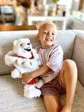 Load image into Gallery viewer, white plush bear for children