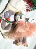 Load image into Gallery viewer, Penguin Stuffed Animal Pen the Princess - Dressed in Removable Peach Dress or Christmas Red Dress