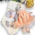 Load image into Gallery viewer, Penguin Stuffed Animal Pen the Princess - Dressed in Removable Peach Dress or Christmas Red Dress