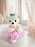 Load image into Gallery viewer, Bearinna Ballerina Bear, Polar Bear Ballerina with Genuine Rose Quartz Heart Pendant