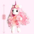 Load image into Gallery viewer, Isa the Unicorn - Plush Unicorn with pink long hair and sparkly horn and Play pretend Hairstyling Kit