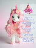 Load image into Gallery viewer, Isa the Unicorn - Plush Unicorn with pink long hair and sparkly horn and Play pretend Hairstyling Kit