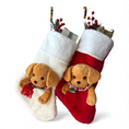 Load image into Gallery viewer, Christmas Stockings with 3D Plush Animal Characters (Red or White - Puppy Dog Stocking) | EliEla Toys