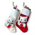 Load image into Gallery viewer, Christmas Stockings with 3D Plush Animal Characters (Red or White - Kitty the Cat Stocking) | EliEla Toys