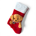 Load image into Gallery viewer, Christmas Stockings with 3D Plush Animal Characters (Red or White - Puppy Dog Stocking) | EliEla Toys