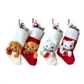 Load image into Gallery viewer, Christmas Stockings with 3D Plush Animal Characters (Red or White - Kitty the Cat Stocking) | EliEla Toys