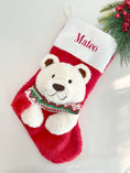 Load image into Gallery viewer, Personalized Christmas Stockings with 3D Plush Animal Characters (Red or White) | EliEla Toys