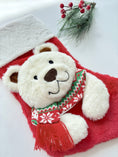 Load image into Gallery viewer, Nicolai the Polar Bear Plush Toy – White & Beige Scarf Options