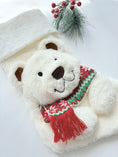 Load image into Gallery viewer, Christmas Stockings with 3D Plush Animal Characters (Red or White - Arty Polar Bear Stocking) | EliEla Toys