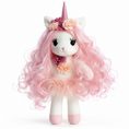 Load image into Gallery viewer, Isa the Unicorn - Plush Unicorn with pink long hair and sparkly horn and Play pretend Hairstyling Kit