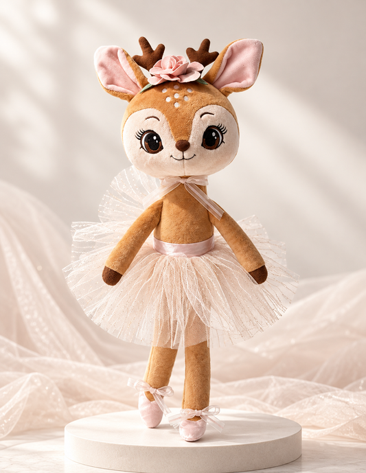 Ninina Ballerina the Reindeer, Dance Recital Gift Plush Toy for Ballerinas
