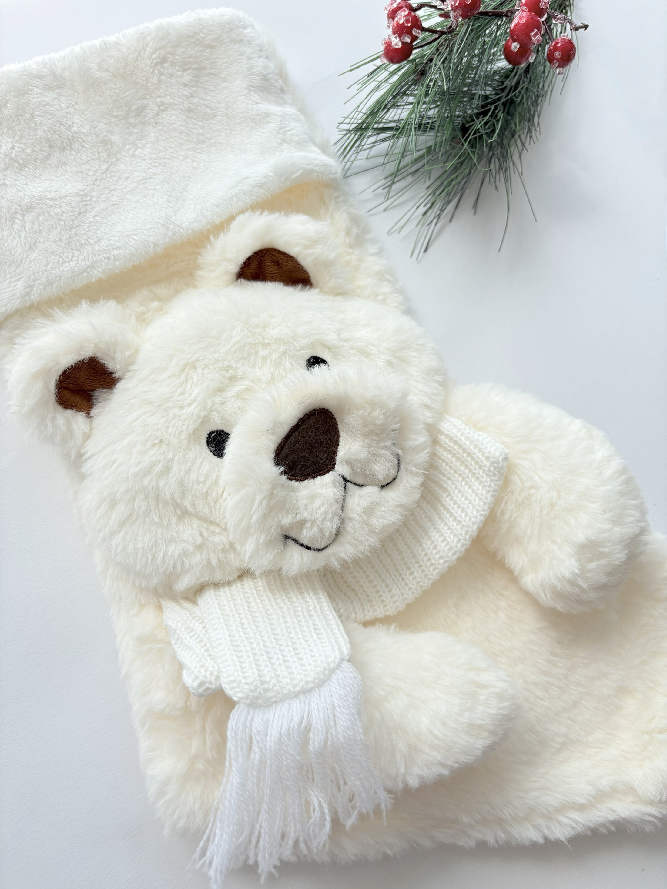 Christmas Stockings with 3D Plush Animal Characters (Red or White - Puppy Dog Stocking) | EliEla Toys