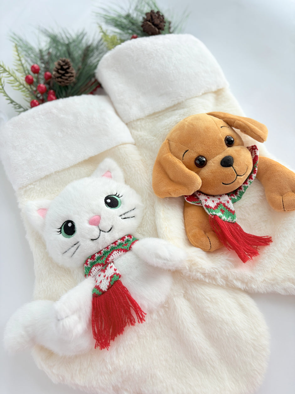 Pet Christmas Stockings with 3D Animals for Cat and Dog 