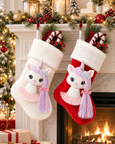 Isa the Unicorn - Plush Unicorn with pink long hair and sparkly horn and Play pretend Hairstyling Kit