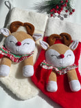 Load image into Gallery viewer, Christmas Stocking Nina Reindeer Girl 3D Characters for Kids and Family (Red / White)
