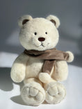 Load image into Gallery viewer, Nicolai the Polar Bear Plush Toy – White & Beige Scarf Options
