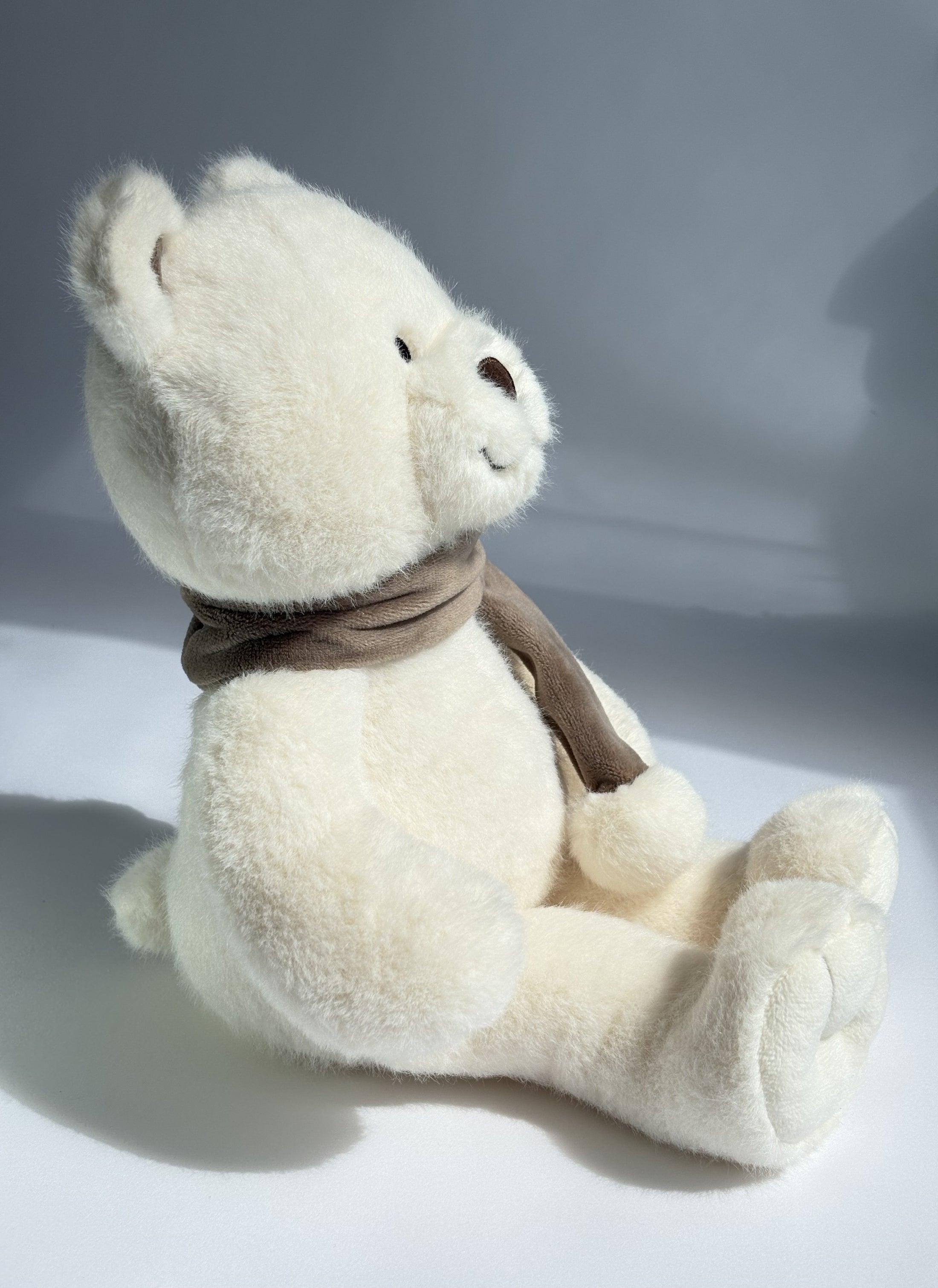 Nicolai the Polar Bear Plush Toy – White & Beige Scarf Options