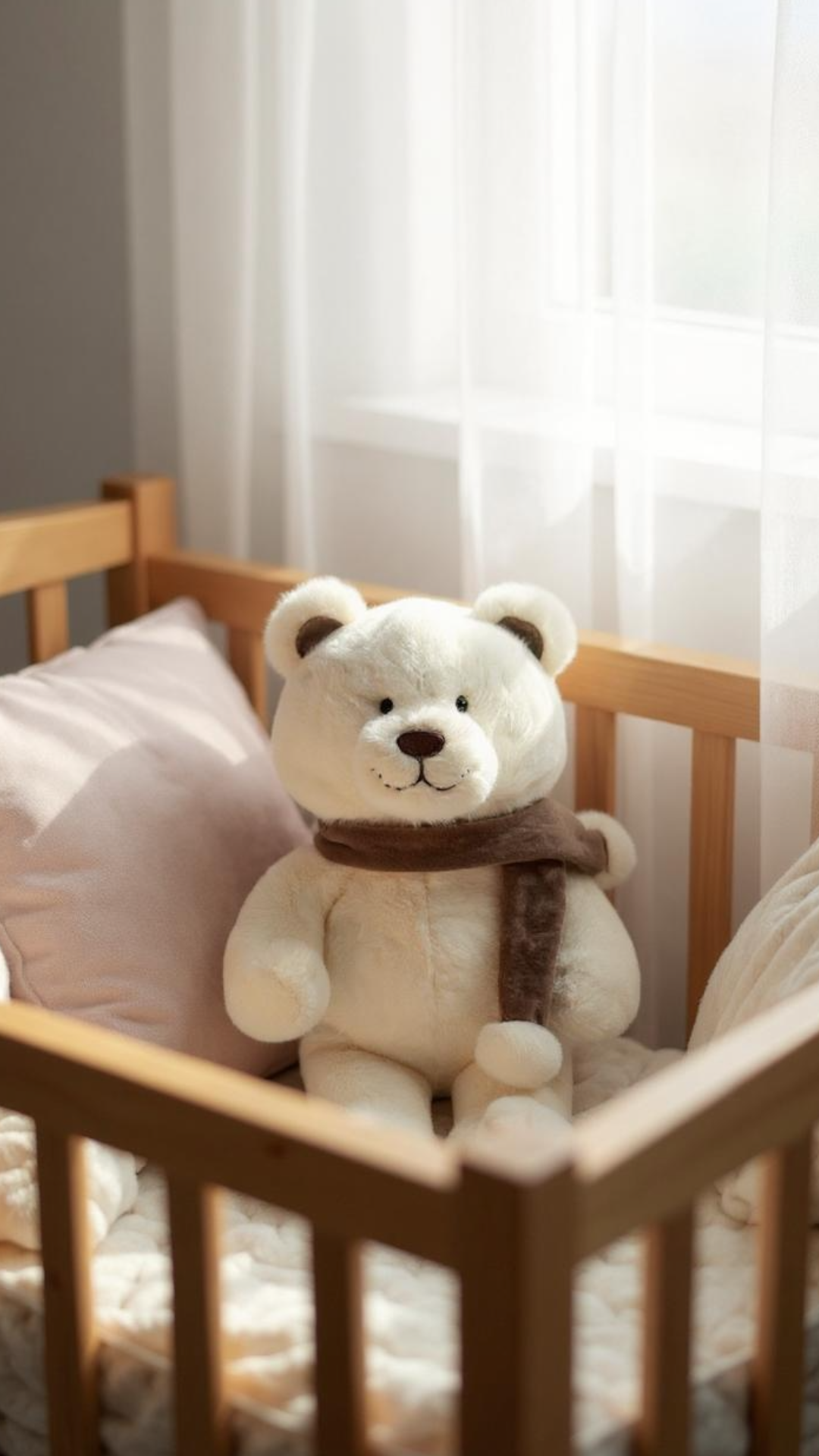 Nicolai the Polar Bear Plush Toy – White & Beige Scarf Options