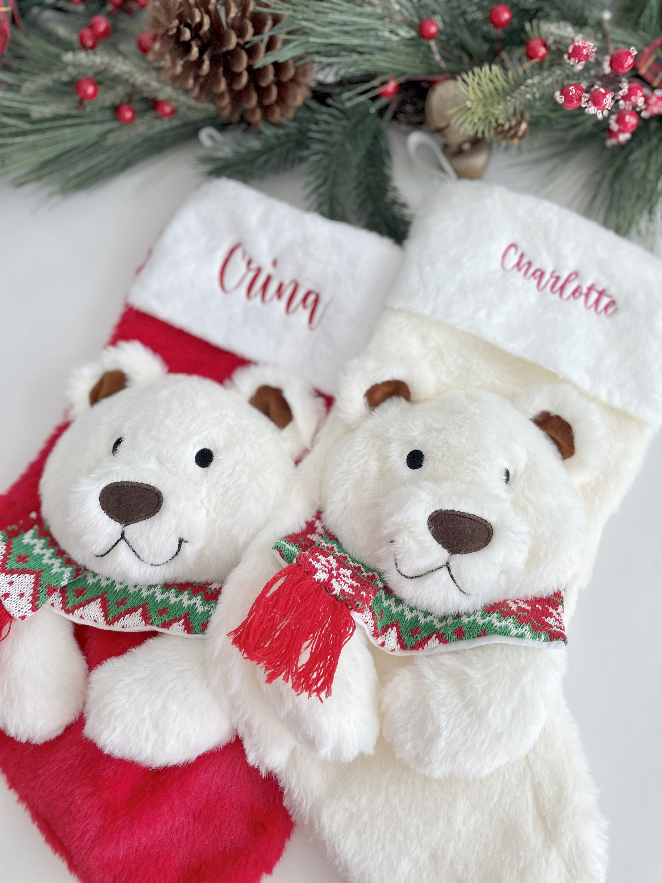 Polar Bear Arty | Personalized Polar Bear Stuffed Animal with Fur Coat and Removable Clothes