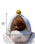 Load image into Gallery viewer, PoshPaws Luxury Velvet 2-in-1 Pet Cave Bed – For Small Dogs, Cats & Other Fur Babies (White or Champagne)
