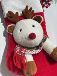 Load image into Gallery viewer, Christmas Stocking Reindeer Raul 3D Characters Stockings for Kids and Family (White / Red)
