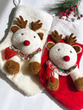 Load image into Gallery viewer, Christmas Stocking Reindeer Raul 3D Characters Stockings for Kids and Family (White / Red)
